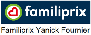 Logo Familiprix et nom Yanick Fournier - RECT