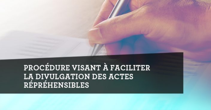 CSDGS -PROCEDURE-VISANT-FACILITER-DIVULGATION-ACTES-REPREHENSIBLES